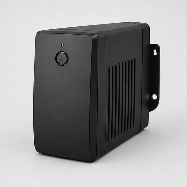 Illustrative compact UPS battery backup for routers and modems
